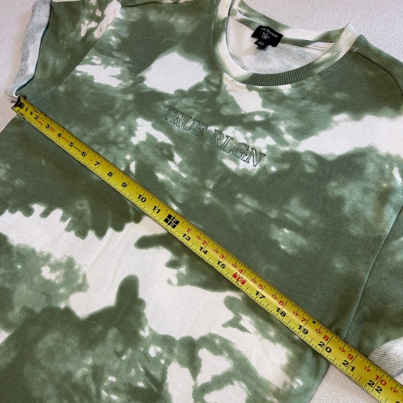 TRUE RELIGION WOMENS 80% Cotton Desert Pine Green Tiedye Tee Tunic Dress M NWOT - Picture 7 of 8